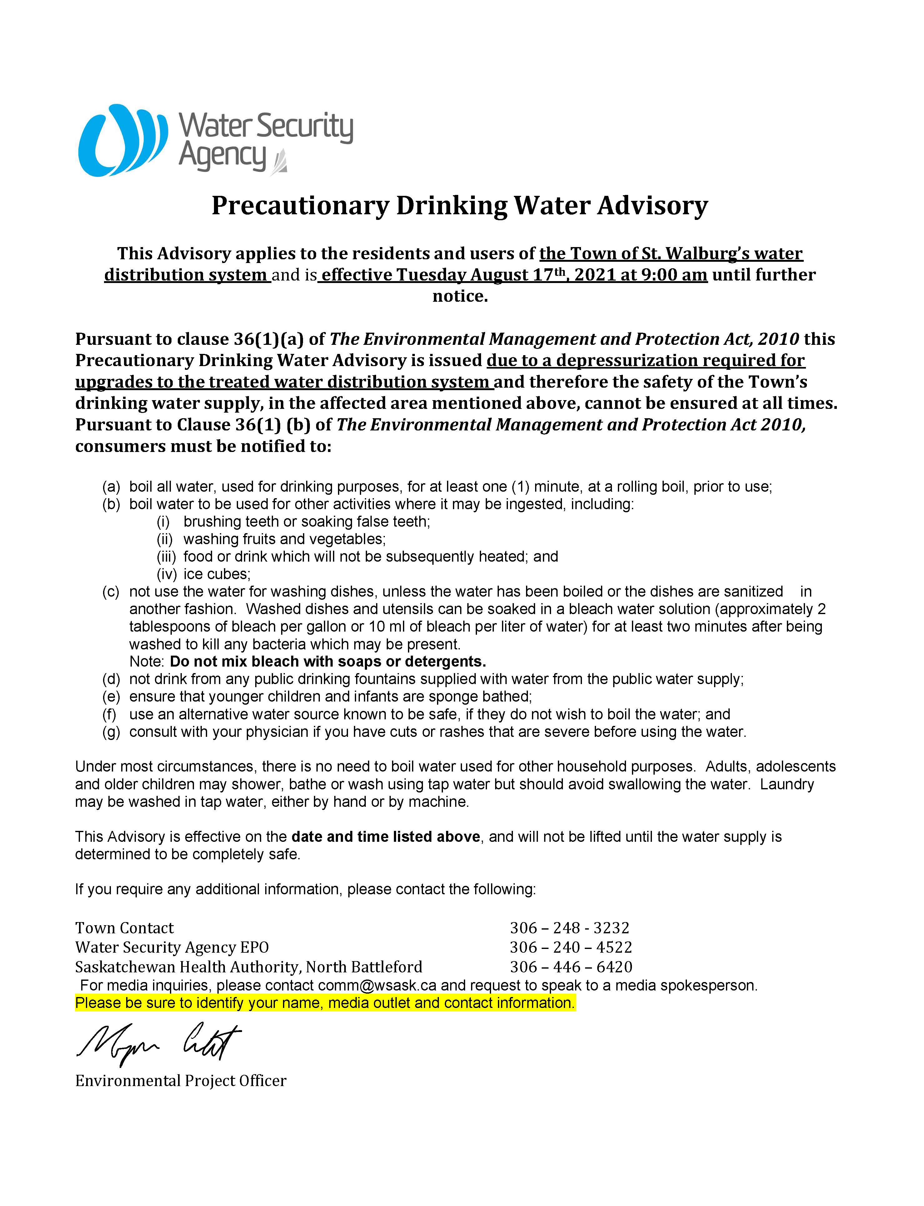 WTP Upgrades – No Water Supply